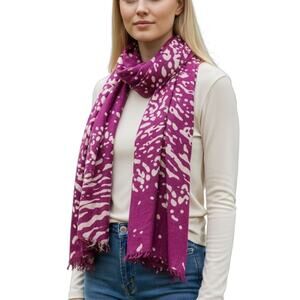 2FOR$30 - Nordstrom Vibrant Purple Patterned Oblong Fringed Scarf Pashmina